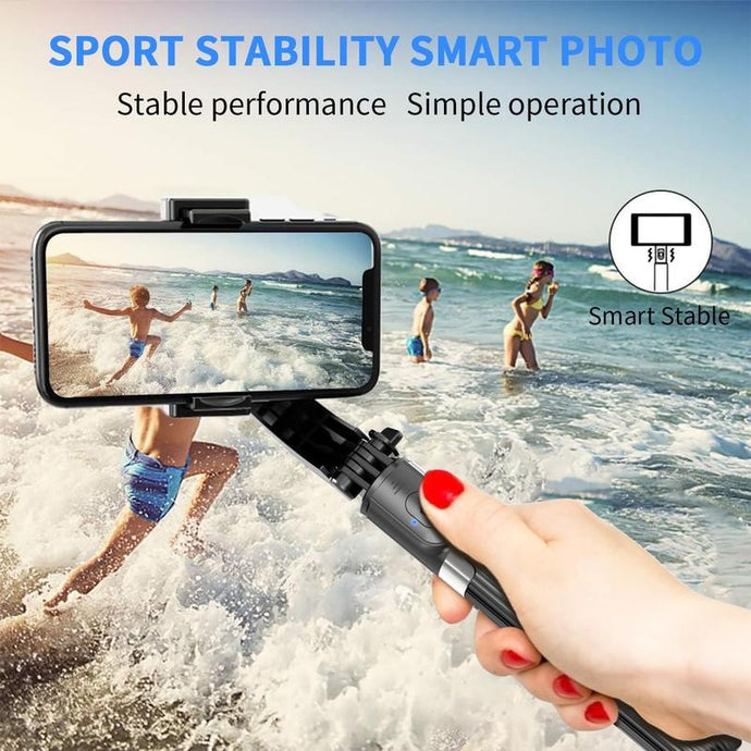 Gimbal Stabilizer for Smartphone, 360° Rotation Auto Balance Small Portable Handhold Selfie Stick Tripod with Wireless Remote, 1-Axis Lightweight Extendable Stabilizer Gimble Iphone Phone Christmas Gift