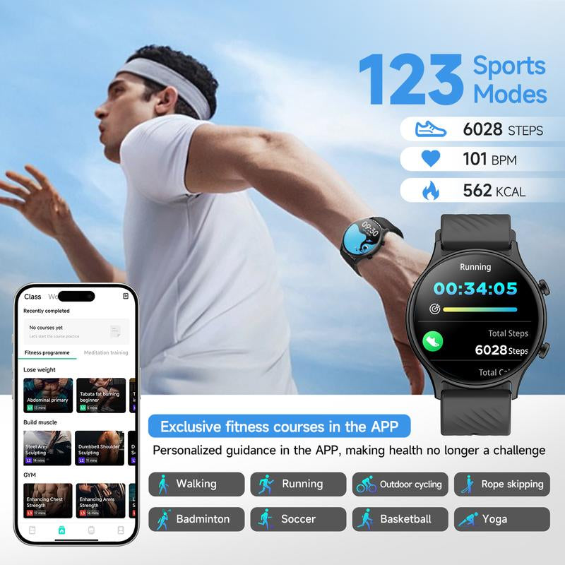 BOZLUN B53S Smartwatch with Bluetooth Call AI Voice Assistant Health Fitness Tracking 1.39'' HD Display IP67 Waterproof Gift Pink Black White Wearable Charging Magnetic Durable Screen Smartphone Wristwatch Chargeable
