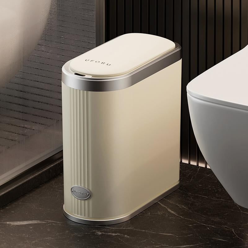 UFORU Decorate Bathroom Smart Trash Can Sensor Based Intelligent Home Kitchen Toilet with Lid Waterproof Clip Plastic Garbage Bin Touchless Smart Sensor Trash Smart Garbage Bin#Tiktokshop Back to School
