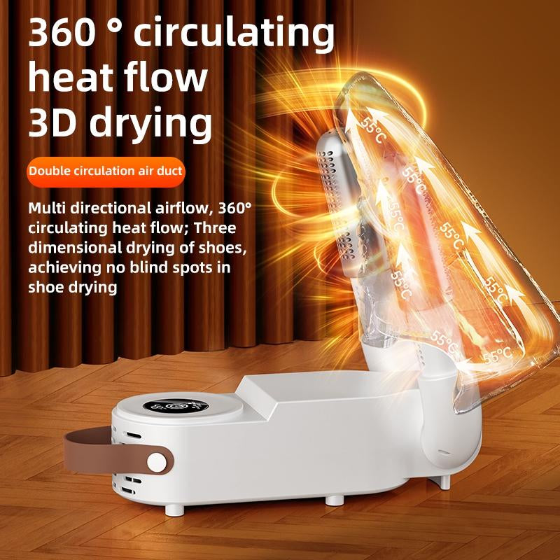 Household Shoe Dryer, Plug and Play Shoe Dryer, Foldable Shoe Drying Machine with Handle & Digital Display for Home, Office, Travel