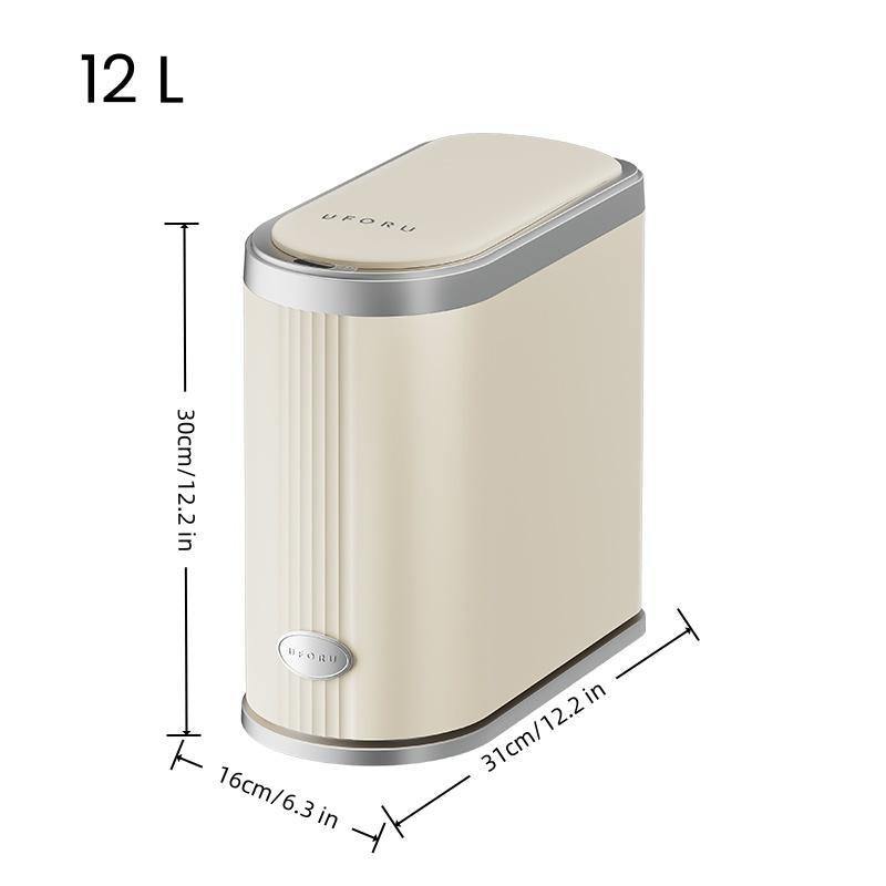 UFORU Decorate Bathroom Smart Trash Can Sensor Based Intelligent Home Kitchen Toilet with Lid Waterproof Clip Plastic Garbage Bin Touchless Smart Sensor Trash Smart Garbage Bin#Tiktokshop Back to School