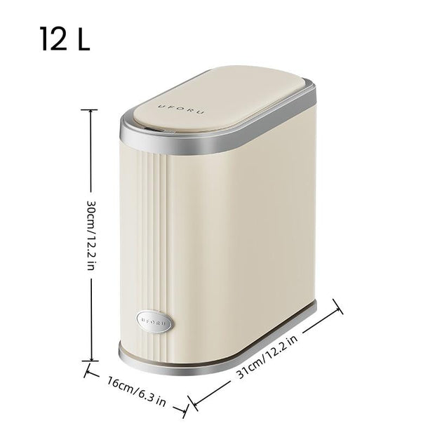 UFORU Decorate Bathroom Smart Trash Can Sensor Based Intelligent Home Kitchen Toilet with Lid Waterproof Clip Plastic Garbage Bin Touchless Smart Sensor Trash Smart Garbage Bin#Tiktokshop Back to School