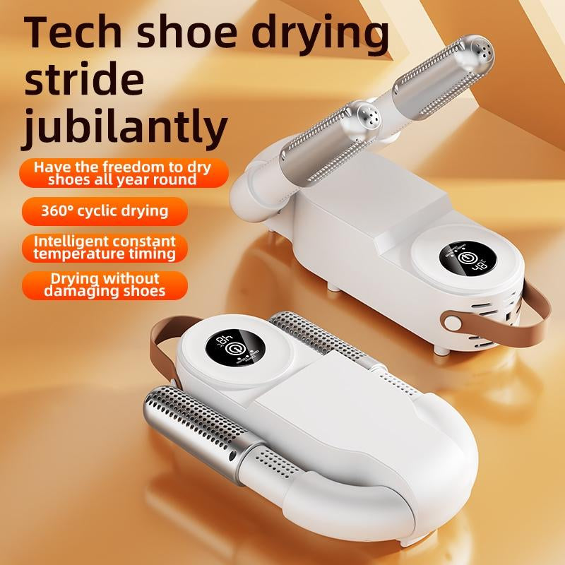Household Shoe Dryer, Plug and Play Shoe Dryer, Foldable Shoe Drying Machine with Handle & Digital Display for Home, Office, Travel