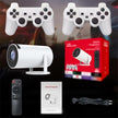 Portable Retro Game Projector – 10,000+ Built-In Retro Games, 1080P HD, Android 11, Dual Wireless Controllers | Portable Outdoor Movie & Gaming Projector W/ Auto Keystone, Wifi, Bluetooth – Perfect Gift for Family, Kids & Gamers