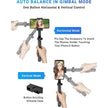Gimbal Stabilizer for Smartphone, 360° Rotation Auto Balance Small Portable Handhold Selfie Stick Tripod with Wireless Remote, 1-Axis Lightweight Extendable Stabilizer Gimble Iphone Phone Christmas Gift