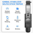 Gimbal Stabilizer for Smartphone, 360° Rotation Auto Balance Small Portable Handhold Selfie Stick Tripod with Wireless Remote, 1-Axis Lightweight Extendable Stabilizer Gimble Iphone Phone Christmas Gift
