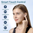 Earphones Bluetooth, Wireless, Long Battery Life, with Earplugs, Automatic Intelligent Matching, Compatible with Mobile Phones, Tablets, and Computers