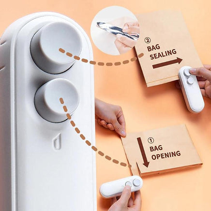 Novetek Mini Snack Bag Sealing Machine,2 in 1 Heat USB Rechargeable Snack Bag Selaer,Plastic Electric Bag Sealers, Keep Food Fresh. Portable Sealer Picnics