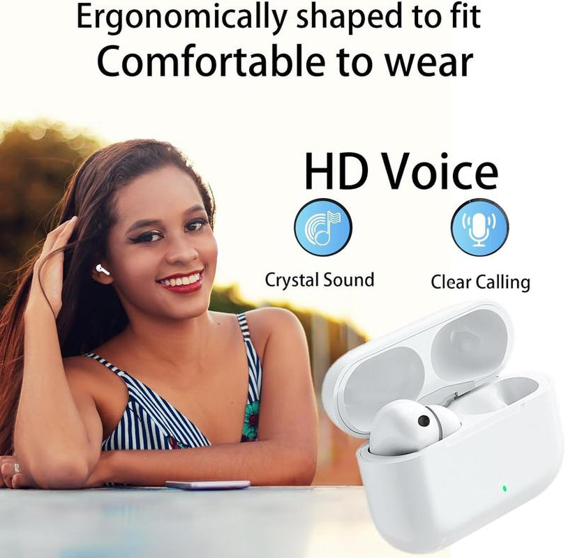 Earphones Bluetooth, Wireless, Long Battery Life, with Earplugs, Automatic Intelligent Matching, Compatible with Mobile Phones, Tablets, and Computers