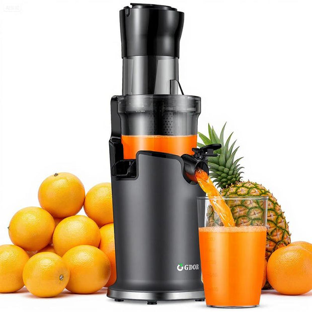 GDOR Cold Press Juicer 3.5" Feed Chute 150W Slow Masticating Extractor for Whole Fruits & Veggies Automatic Feed Easy Clean High Juice Yield