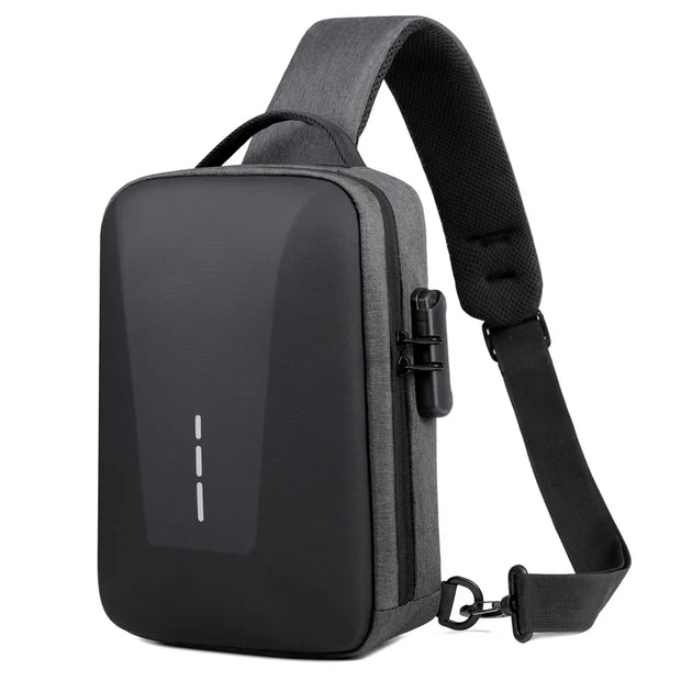 Anti-Theft Combination Lock Chest Packs with USB Charging Port Fashion Business Men'S Crossbody Bag Travel Storage Shoulder Bag