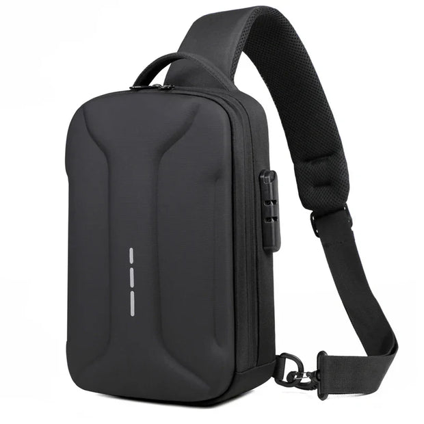 Anti-Theft Combination Lock Chest Packs with USB Charging Port Fashion Business Men'S Crossbody Bag Travel Storage Shoulder Bag