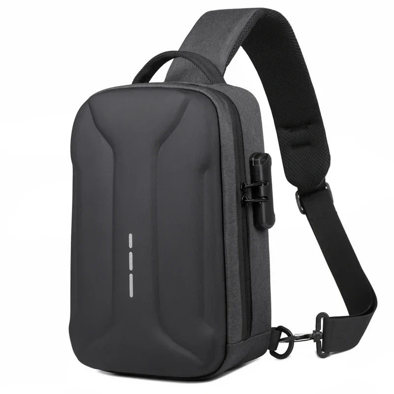 Anti-Theft Combination Lock Chest Packs with USB Charging Port Fashion Business Men'S Crossbody Bag Travel Storage Shoulder Bag