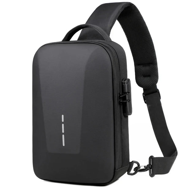 Anti-Theft Combination Lock Chest Packs with USB Charging Port Fashion Business Men'S Crossbody Bag Travel Storage Shoulder Bag