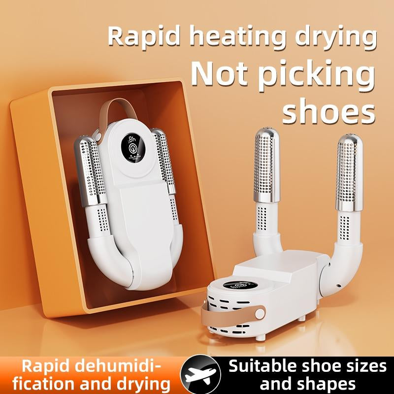 Household Shoe Dryer, Plug and Play Shoe Dryer, Foldable Shoe Drying Machine with Handle & Digital Display for Home, Office, Travel