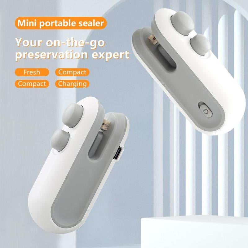 Novetek Mini Snack Bag Sealing Machine,2 in 1 Heat USB Rechargeable Snack Bag Selaer,Plastic Electric Bag Sealers, Keep Food Fresh. Portable Sealer Picnics