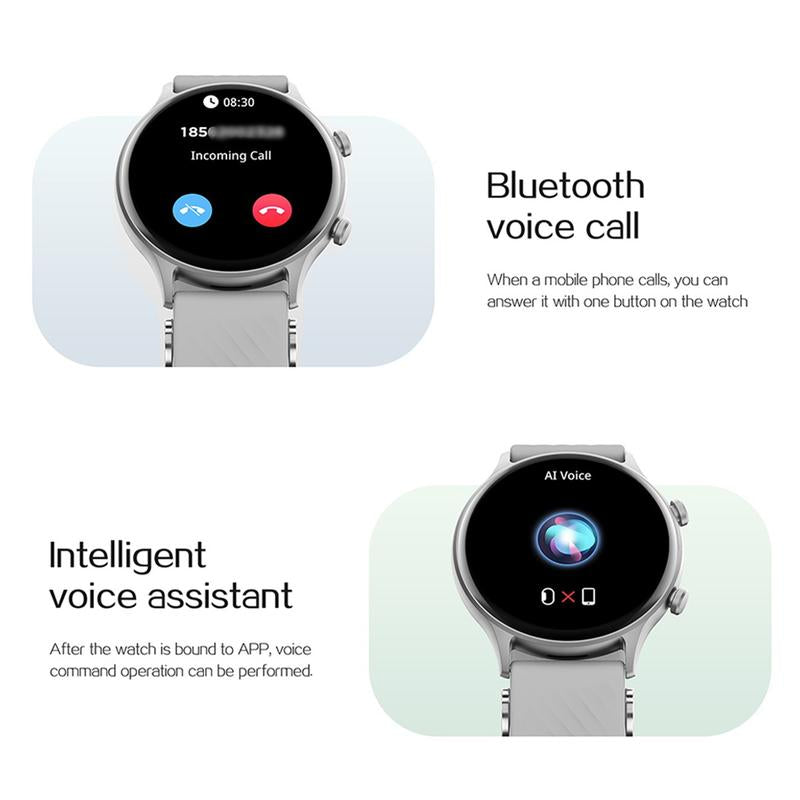 BOZLUN B53S Smartwatch with Bluetooth Call AI Voice Assistant Health Fitness Tracking 1.39'' HD Display IP67 Waterproof Gift Pink Black White Wearable Charging Magnetic Durable Screen Smartphone Wristwatch Chargeable