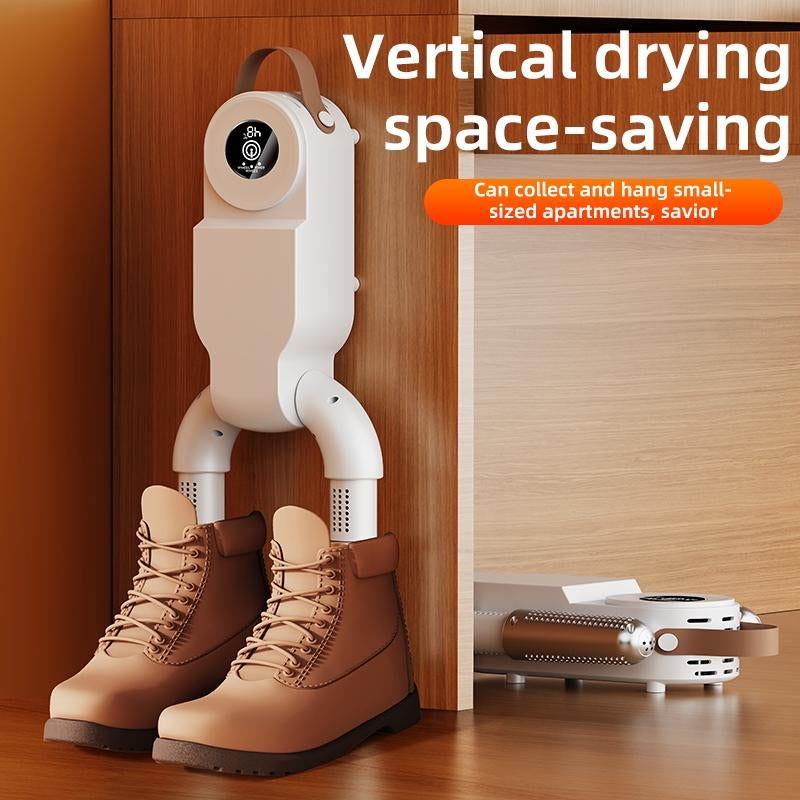 Household Shoe Dryer, Plug and Play Shoe Dryer, Foldable Shoe Drying Machine with Handle & Digital Display for Home, Office, Travel