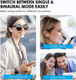 Earphones Bluetooth, Wireless, Long Battery Life, with Earplugs, Automatic Intelligent Matching, Compatible with Mobile Phones, Tablets, and Computers